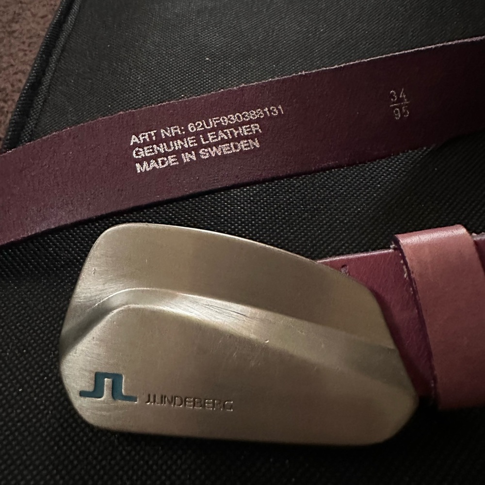 J.Lindeberg Men's Belt Bag - Silver and Burgundy